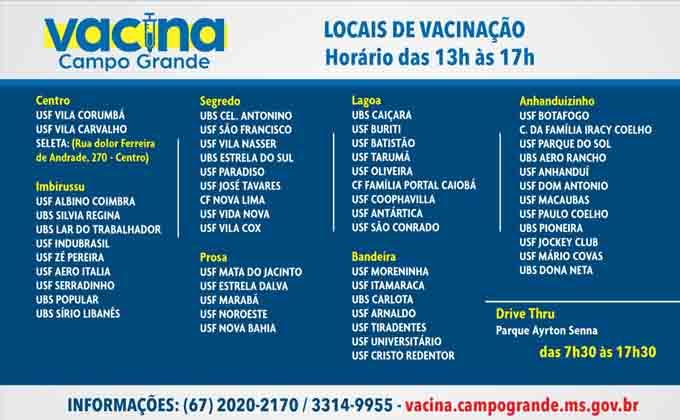 Campo Grande aplica 2ª dose da vacina a idosos de 88 e 89 anos nesta segunda-feira