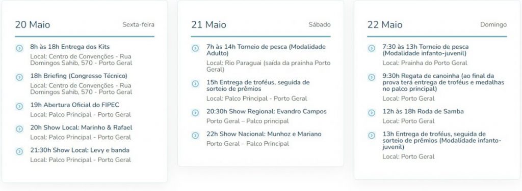 programação pesca