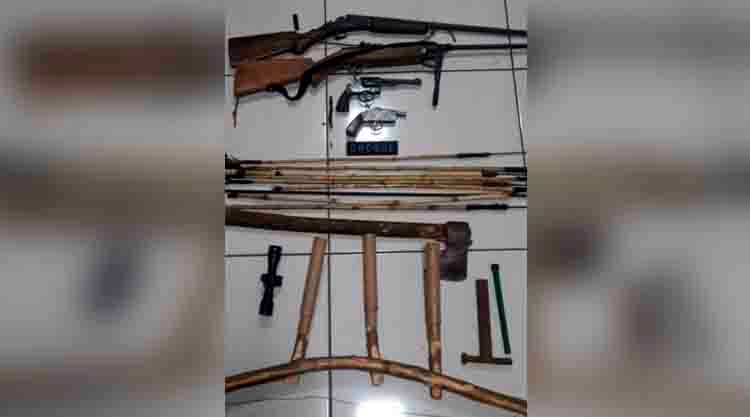 Armas apreendidas após morte de indígena