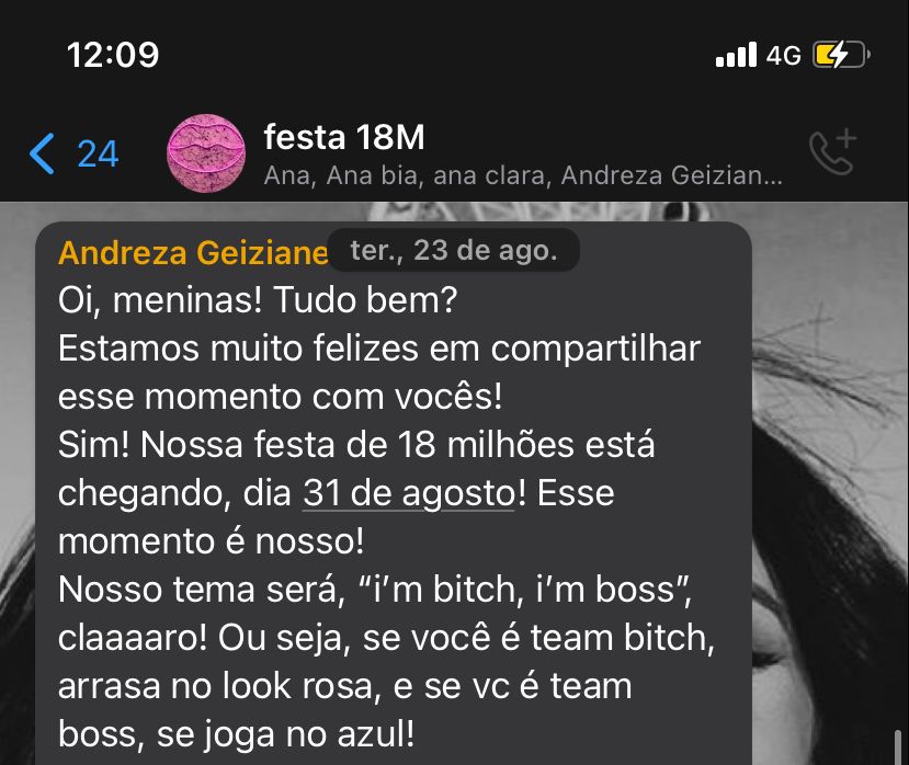 Mensagem time da Boca Rosa