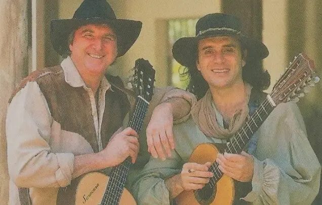 Sérgio e Almir na novela "O Rei do Gado", da TV Globo, em 1996