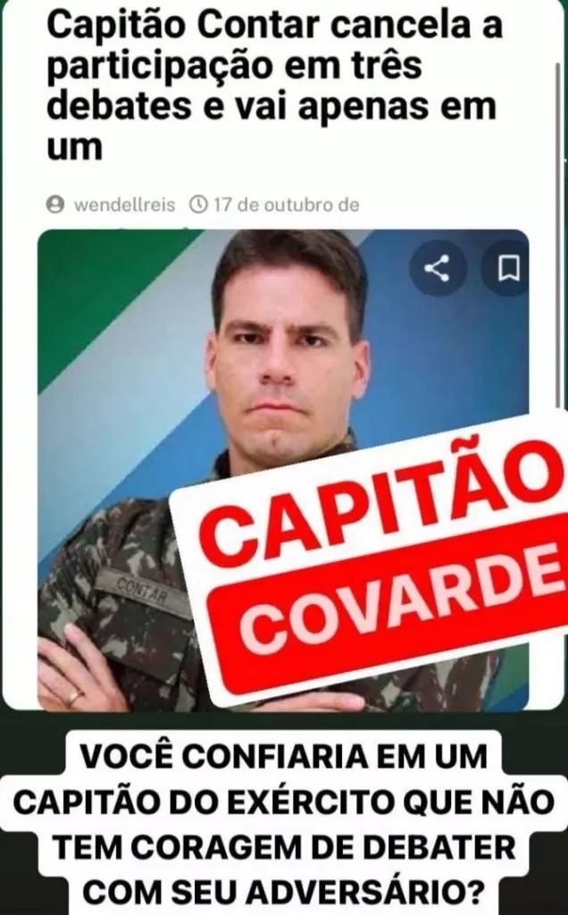 "Covarde" é a principal palavra que se repete
contar