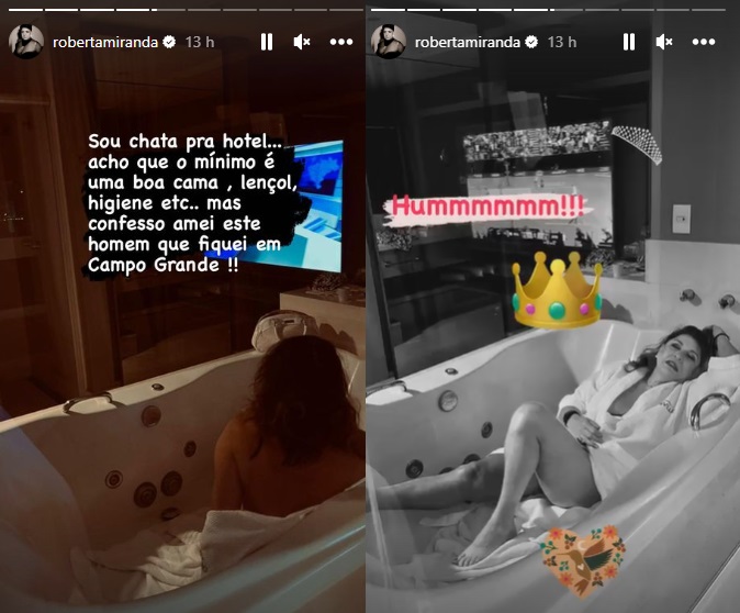 Stories com a revelação de Roberta Miranda - (Fotos: Reprodução/Redes Sociais)