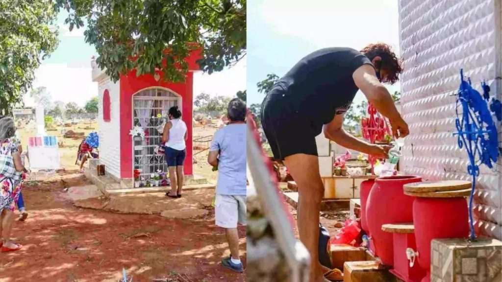 Em dia de Finados, túmulo de Fatinha é visitado por fiéis e devotos em busca de milagres - (Fotos: Marcos Ermínio/Midiamax)