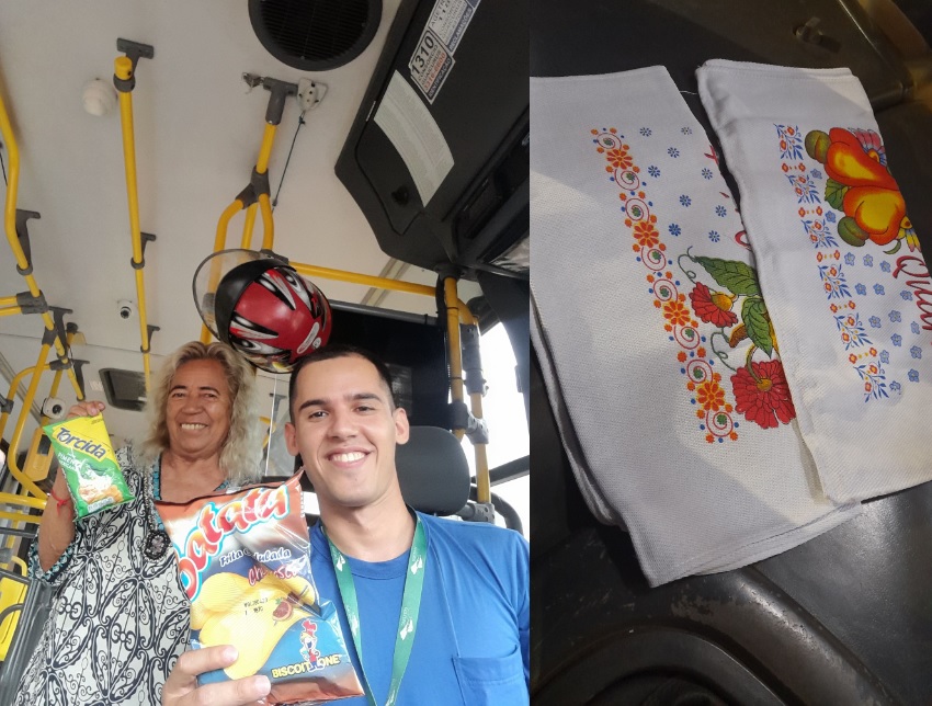 Alguns dos presentes que o motorista Weslei recebeu carinhosamente de passageiros - (Fotos: Arquivo Pessoal)