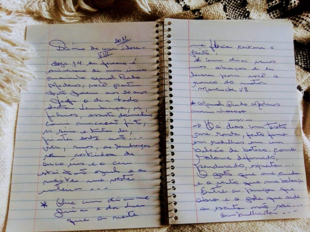 Raras anotações manuscritas do "Diário de uma Idosa" - (Foto: Arquivo Pessoal)