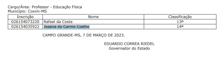 nomeação SED
