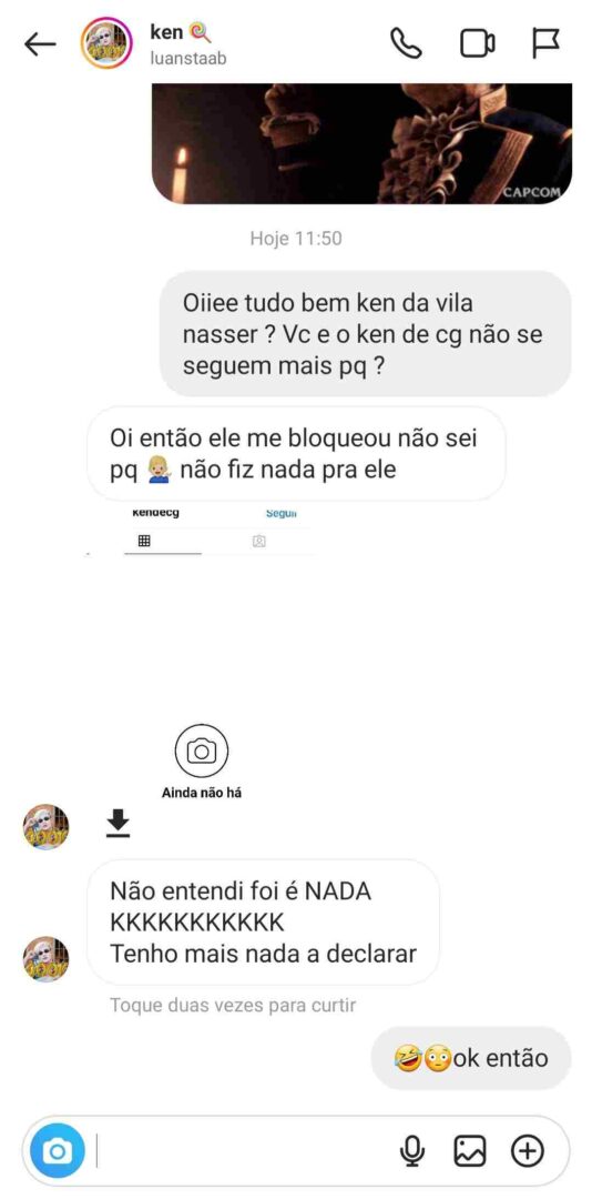 Em conversa, Luan revela bloqueio notado por fã - (Foto: Reprodução) ken ken humano kens ken de cg